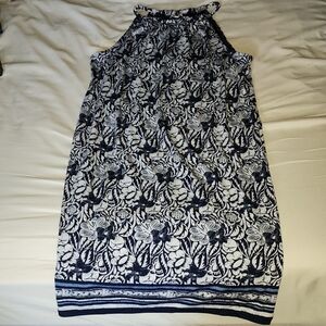 Max Studio Navy and White Floral Dress